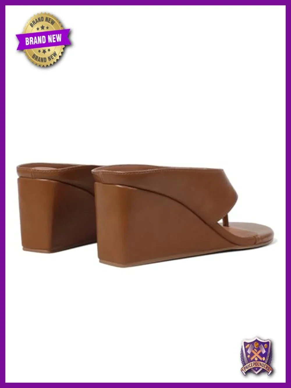 Wedge Sandals - Chunky Heel Open Round Toe Slip On Thong Sandals